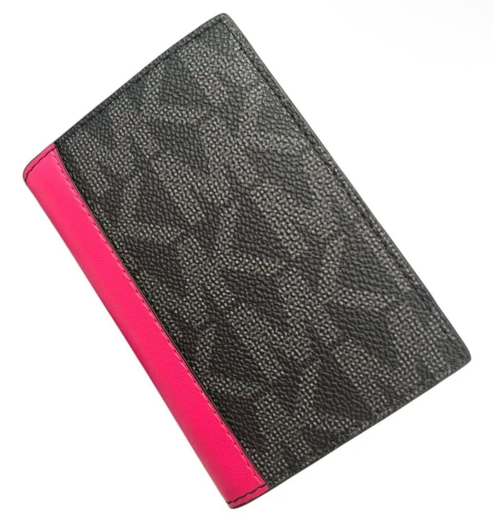 Michael Kors Jet Set Folding Card Case Wallet, Dragon Fruit Pink, MK Logo, NWT